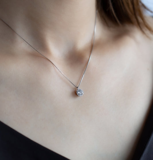 0.30UP　取り巻きペンダントネックレス